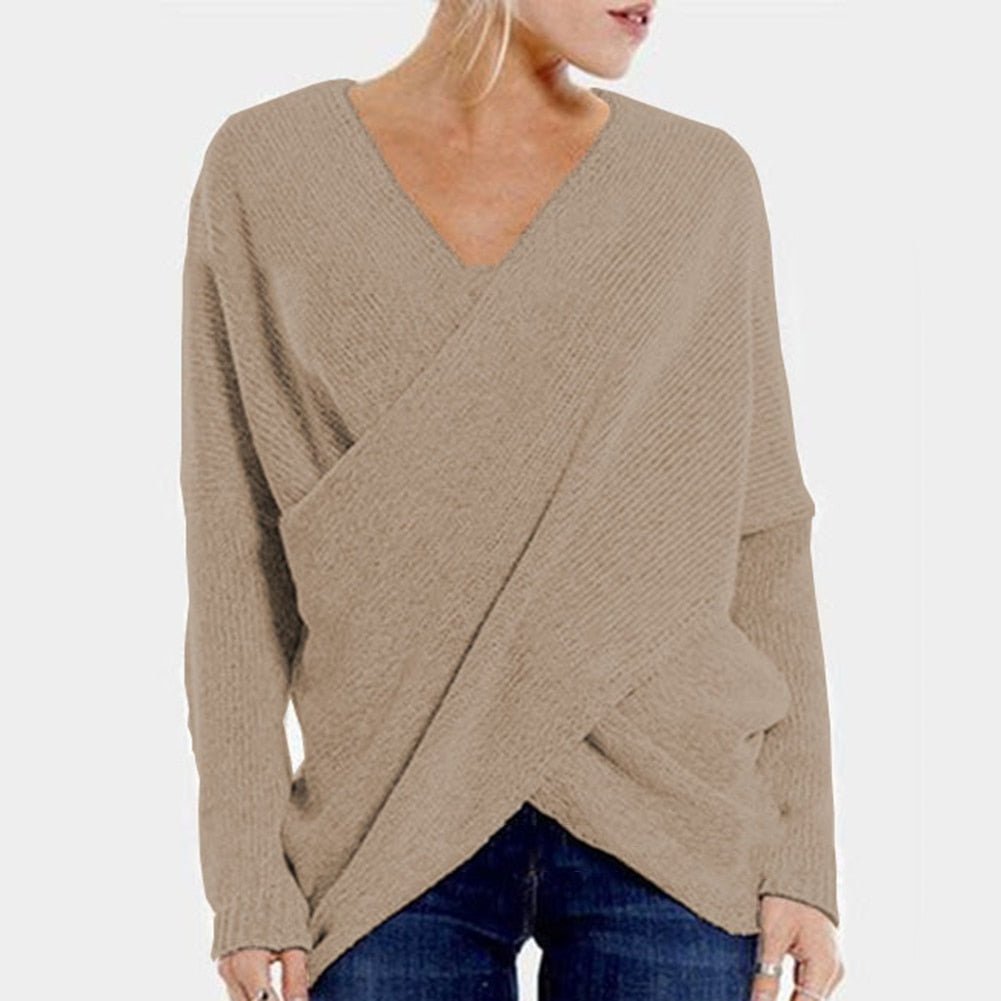 Olga Cross Pullover med V-hals