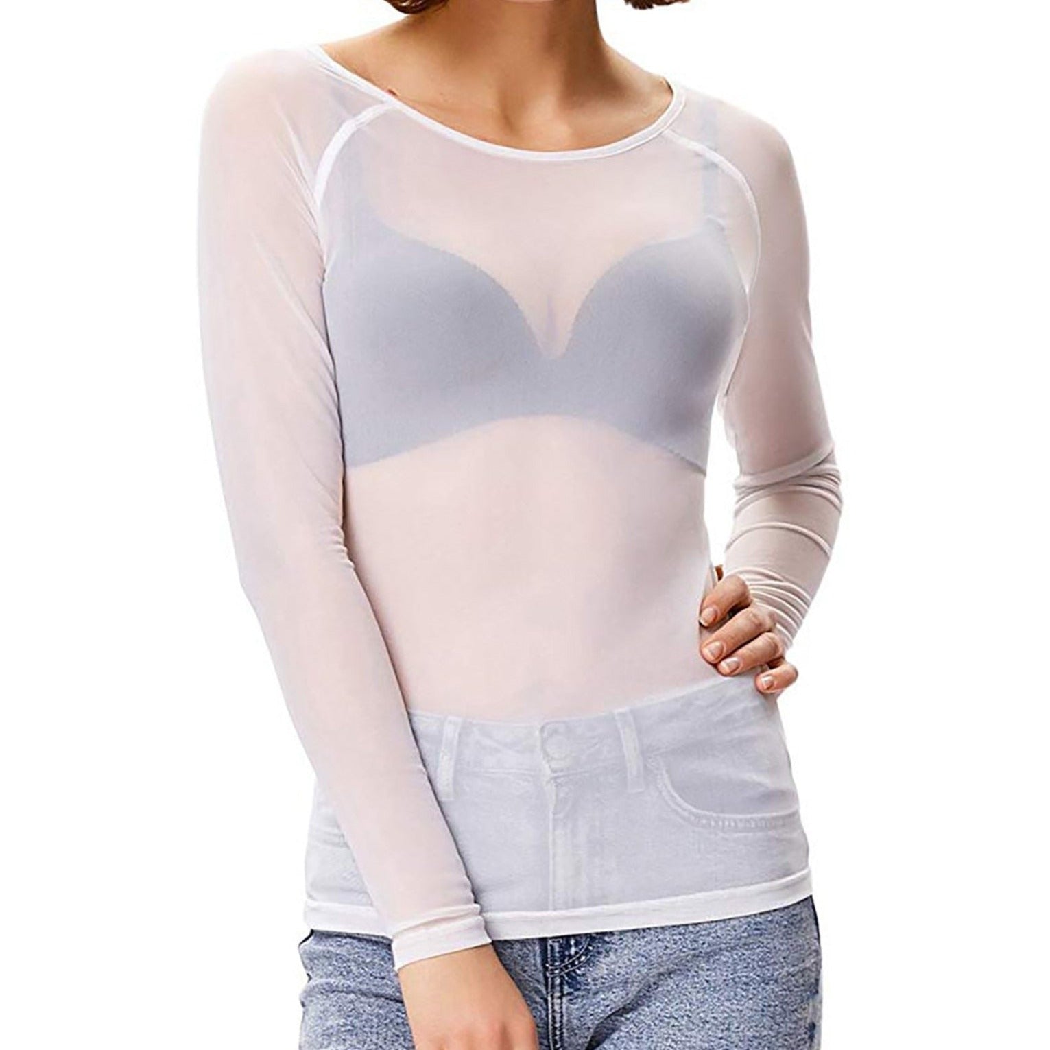 Shine Langarm Mesh-Top