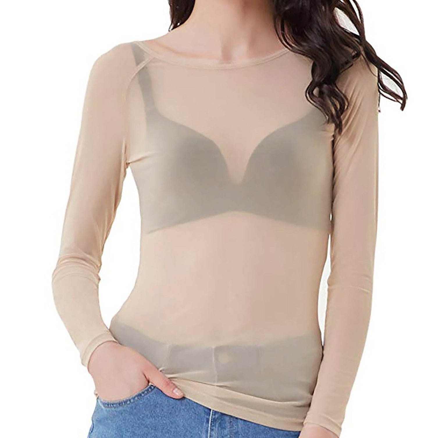 Shine Langarm Mesh-Top