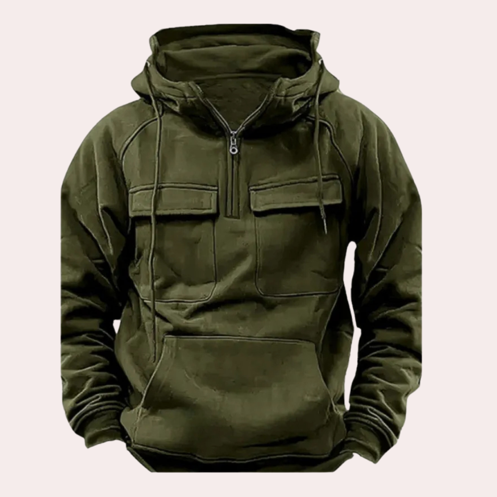 Mikkel Halvzip Hoodie-Jacke für Herren – Eleganter Komfort im Alltag