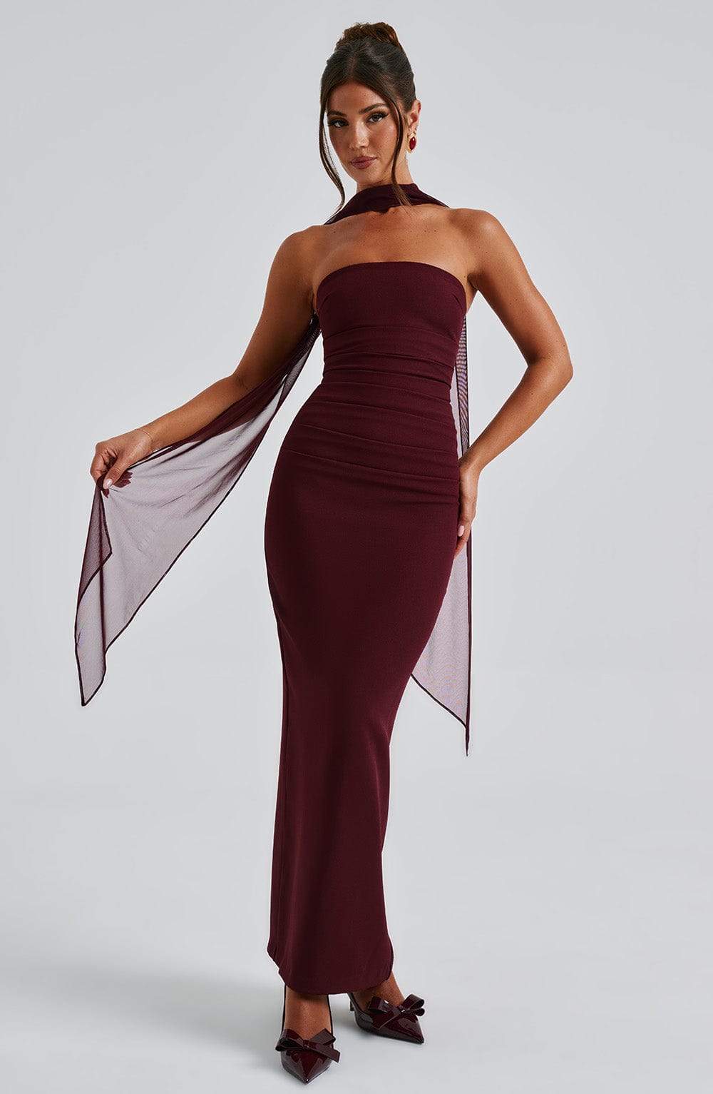 Seraphina Trägerlose Lange Kleid